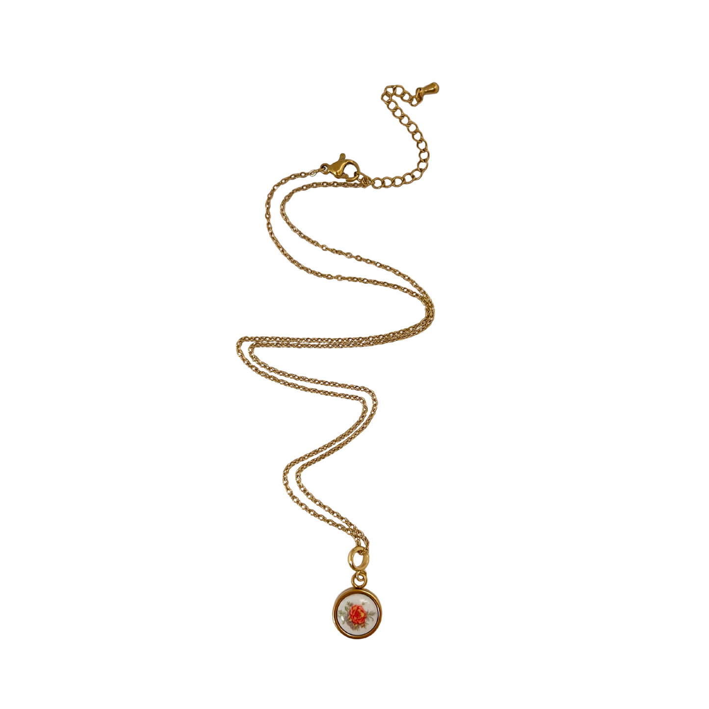 Peach Rose Necklace