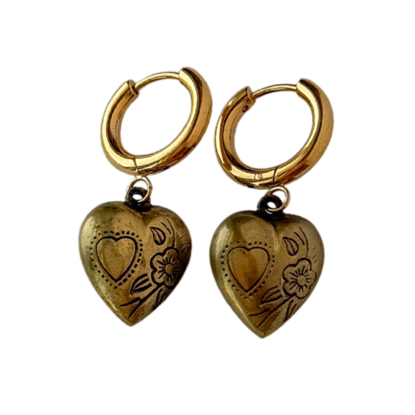 Floral Heart Hoops