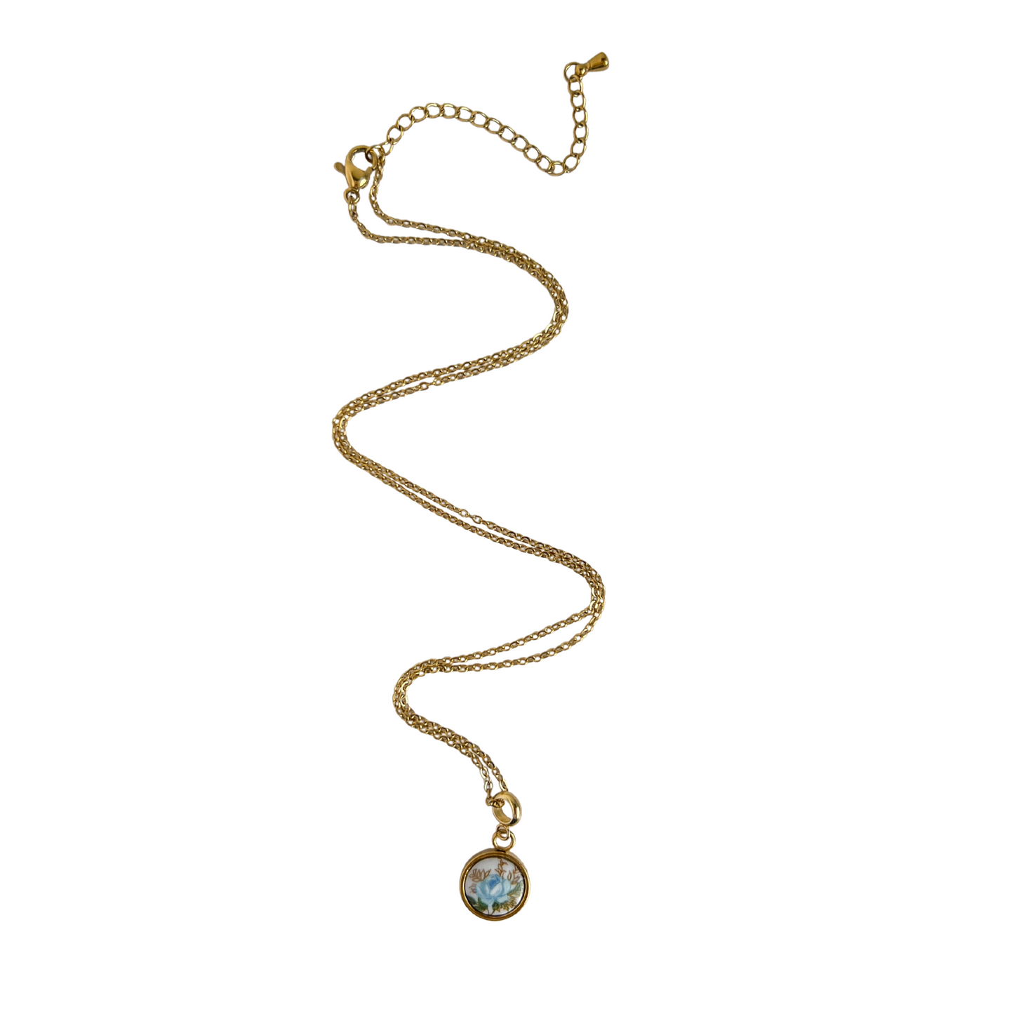 Blue Rose Necklace