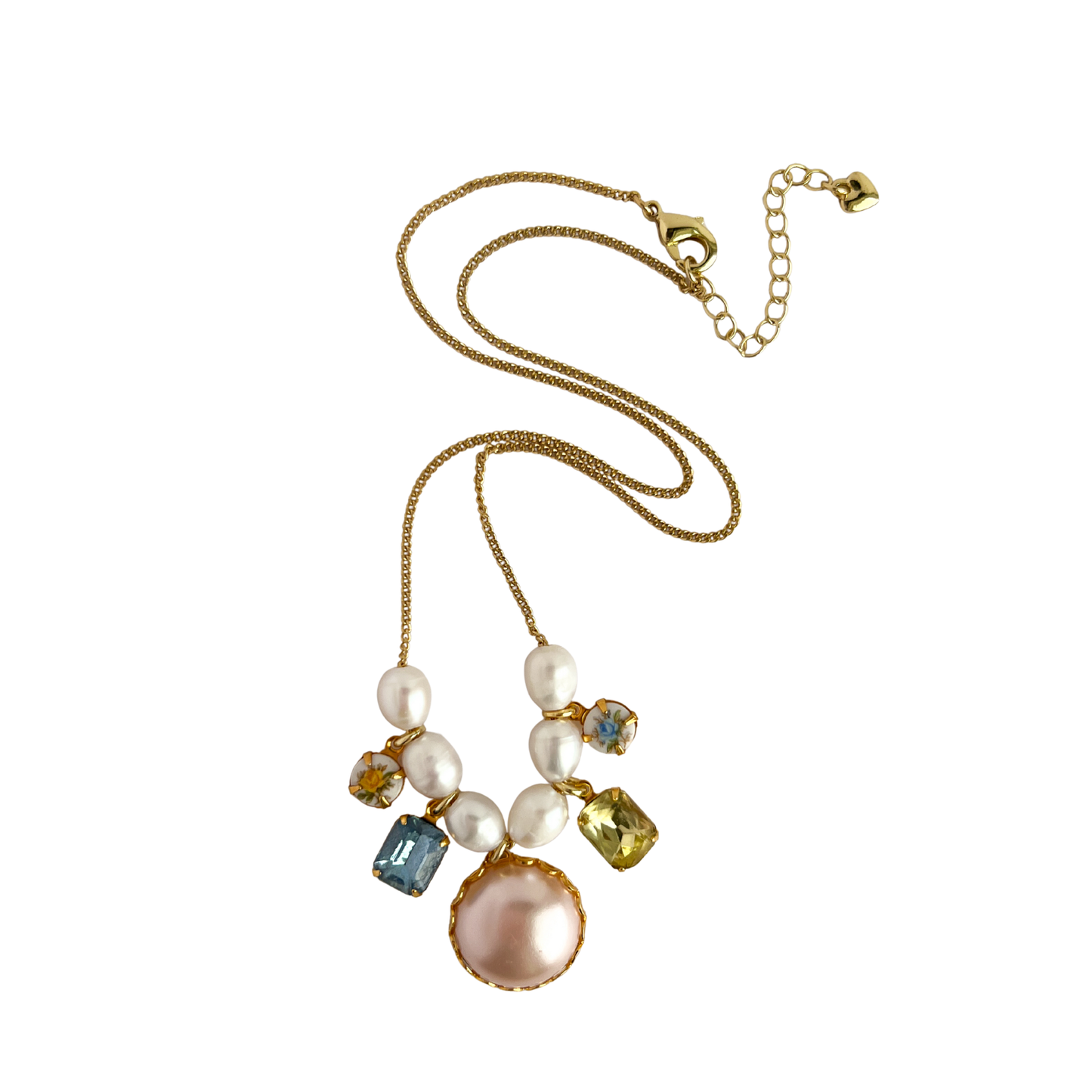 Floris Vintage Pearl Charm Necklace