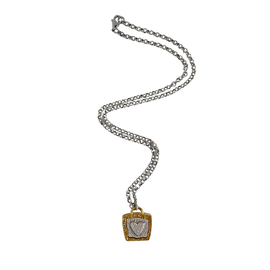Mixed Metal Heart Necklace