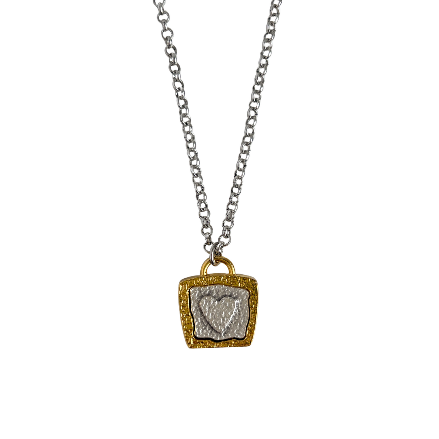 Mixed Metal Heart Necklace