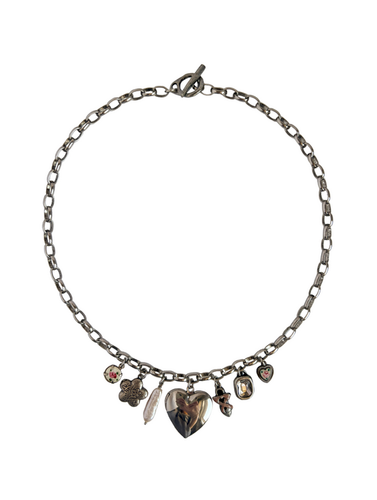 Eva Silver Charm Necklace