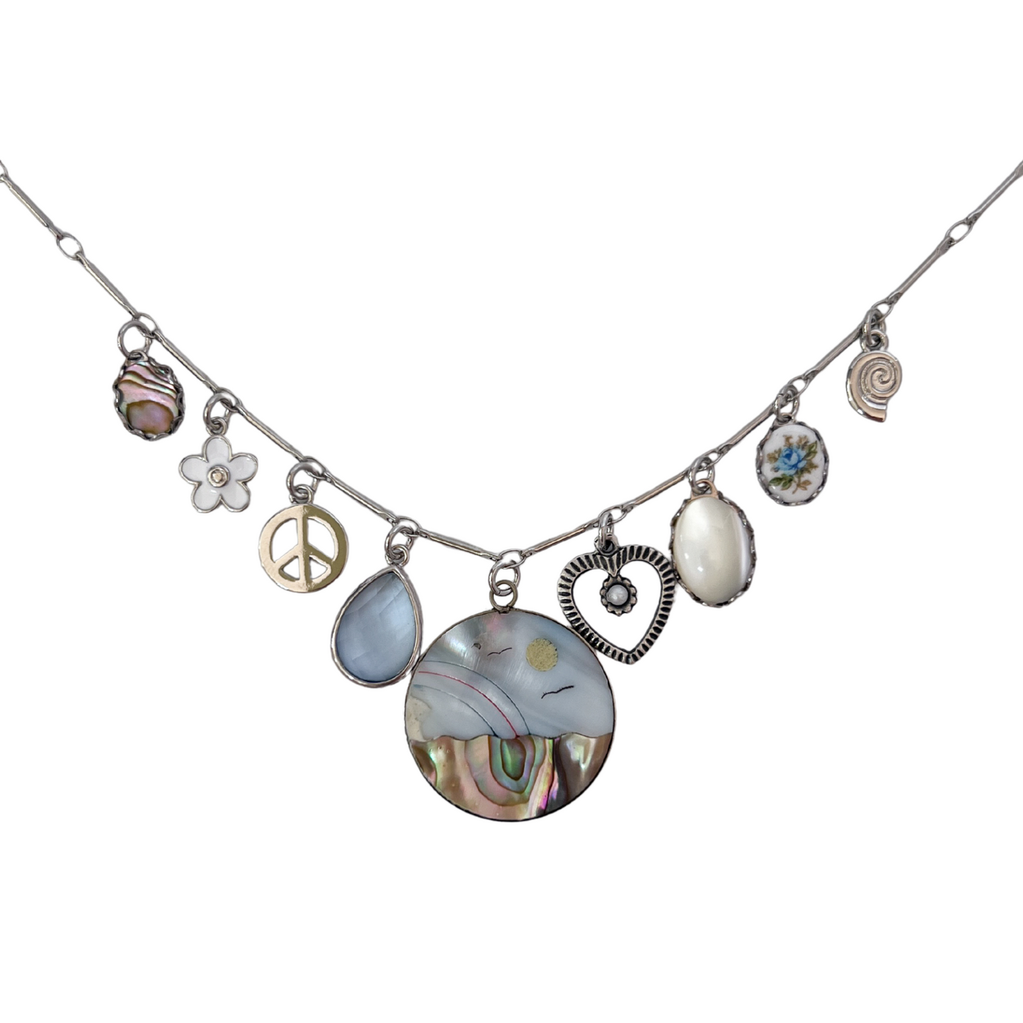 Oceania Silver Charm Necklace