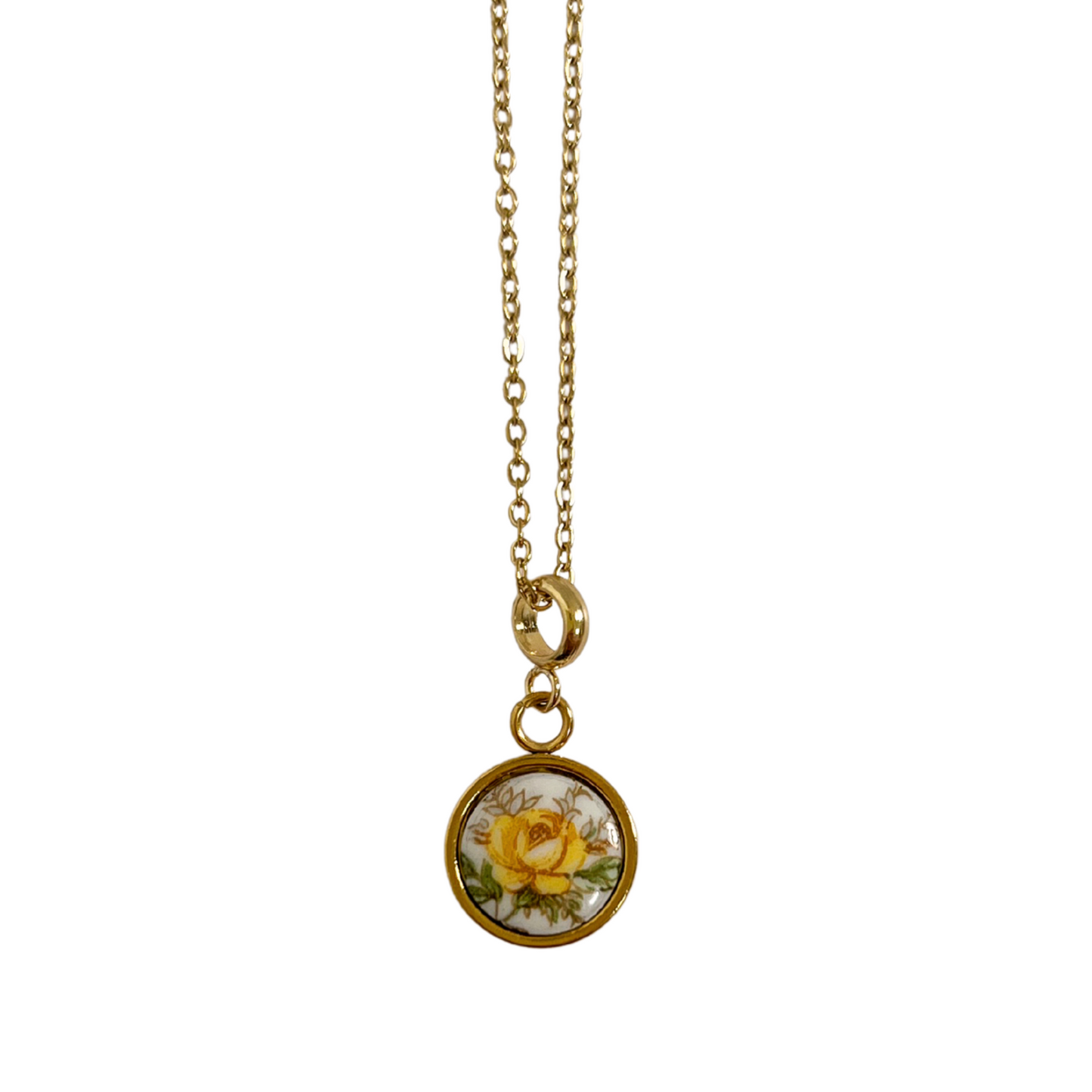 Yellow Rose Necklace
