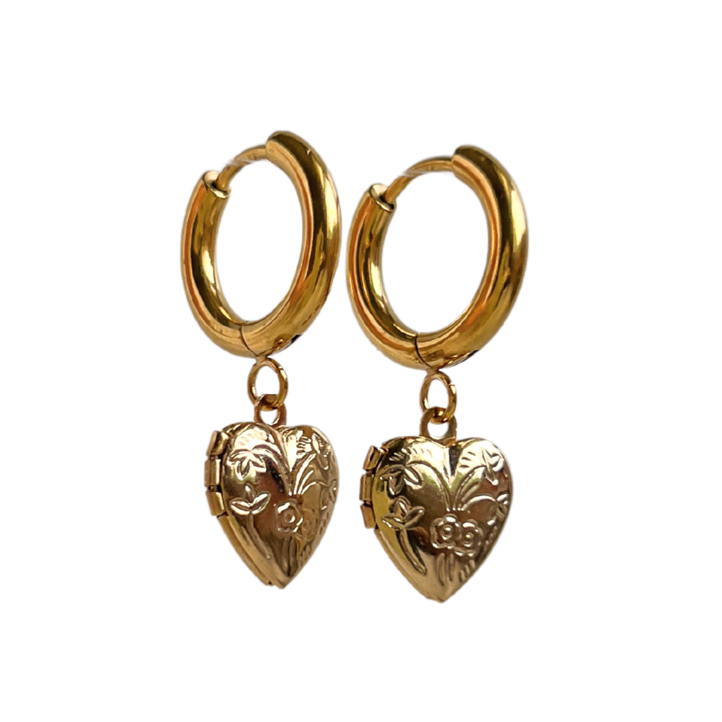 Mini Heart Locket Earrings