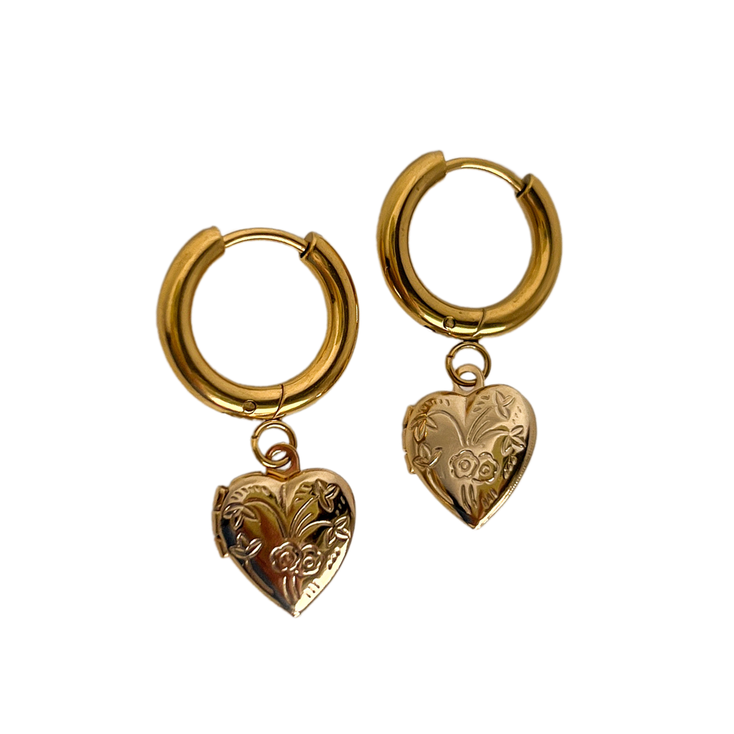 Mini Heart Locket Earrings