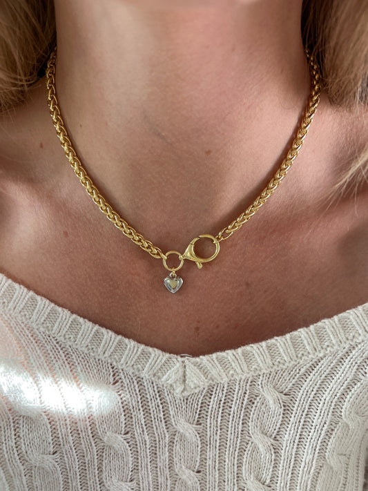 Mixed Metal Heart Necklace