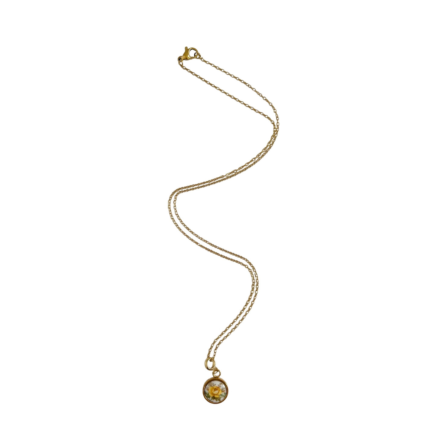 Yellow Rose Necklace