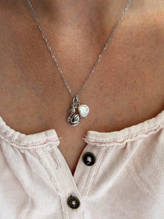 Silver Swan Necklace