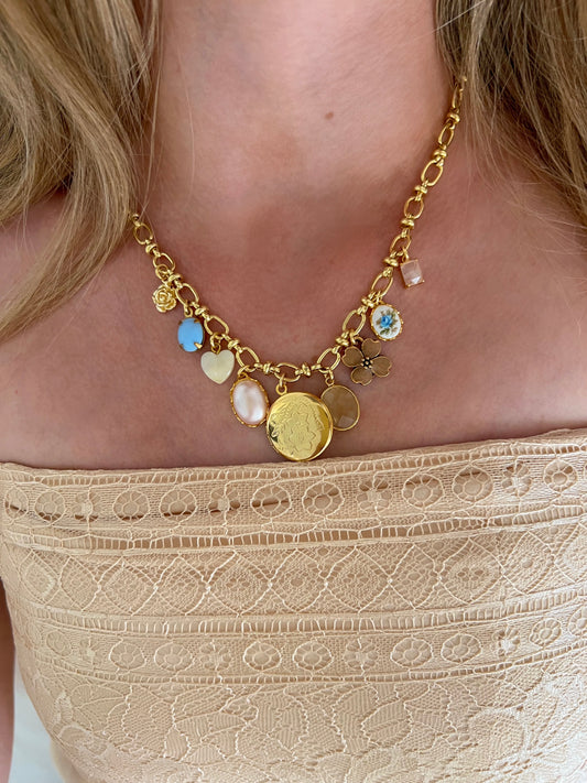 Luisa Vintage Charm Necklace