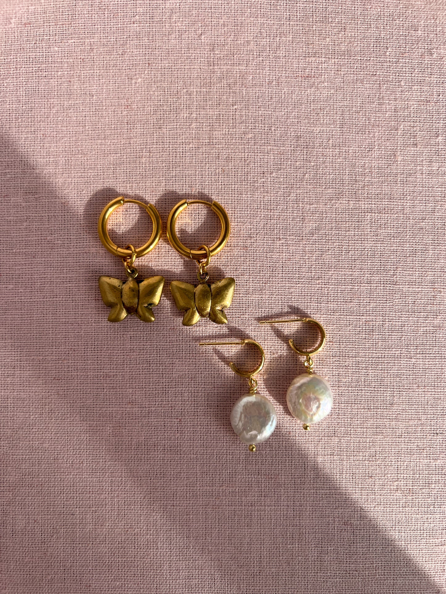 Puffy Coin Pearl Dangles