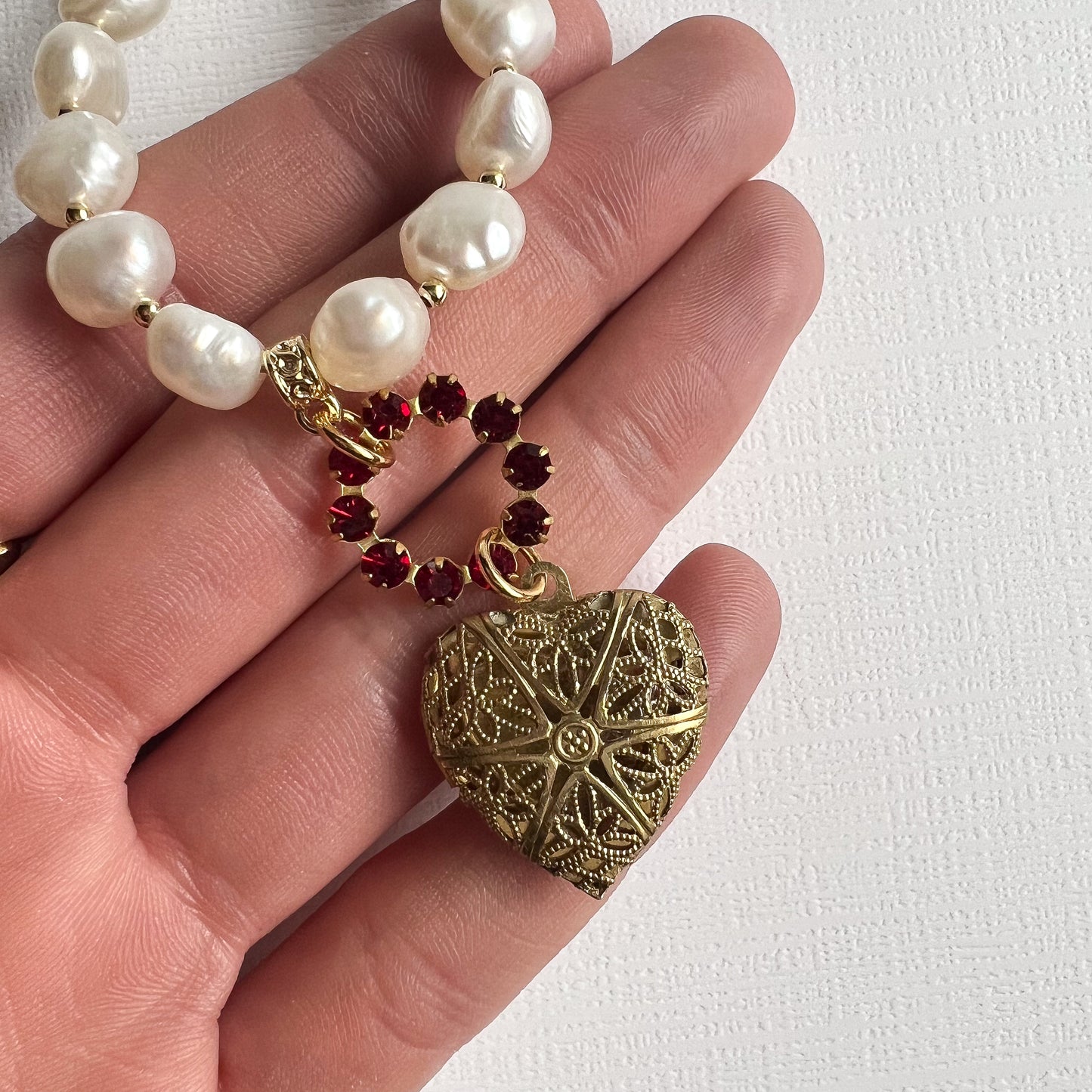 Ruby Locket Necklace
