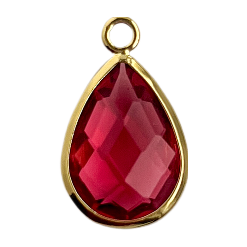 Red Teardrop Glass Stone