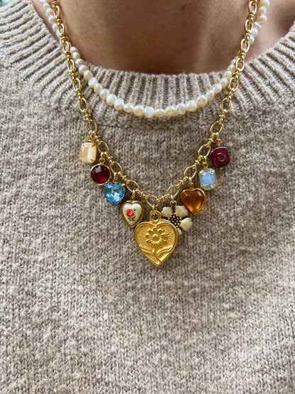 Ruby Vintage Charm Necklace