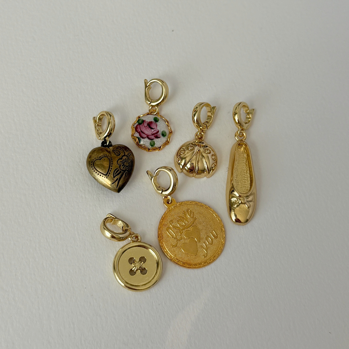 Floral Heart Clip On Charm
