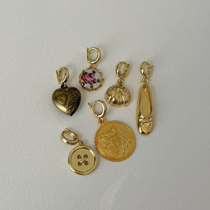 Floral Heart Clip On Charm