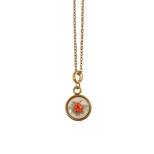 Peach Rose Necklace