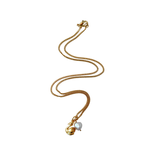 Gold Swan Necklace