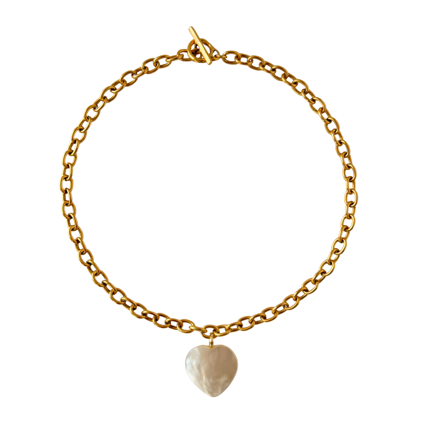 Chunky Pearl Heart Necklace