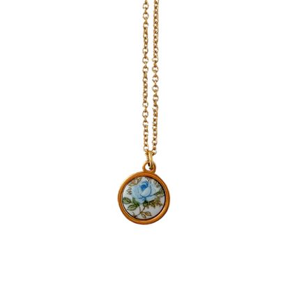 Blue Rose Necklace