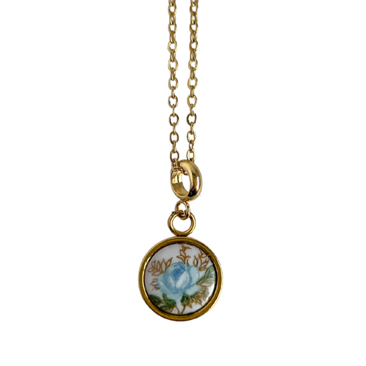 Blue Rose Necklace