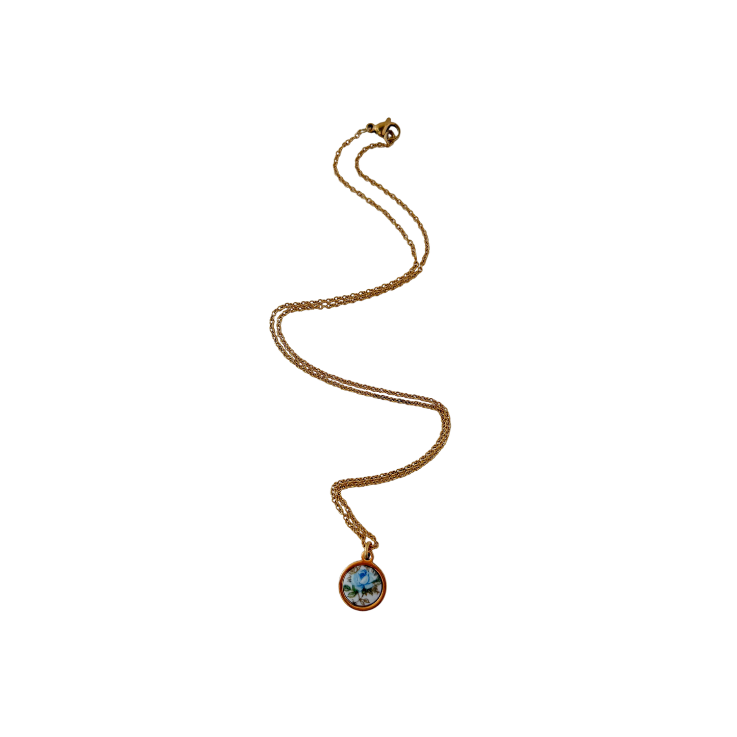Blue Rose Necklace