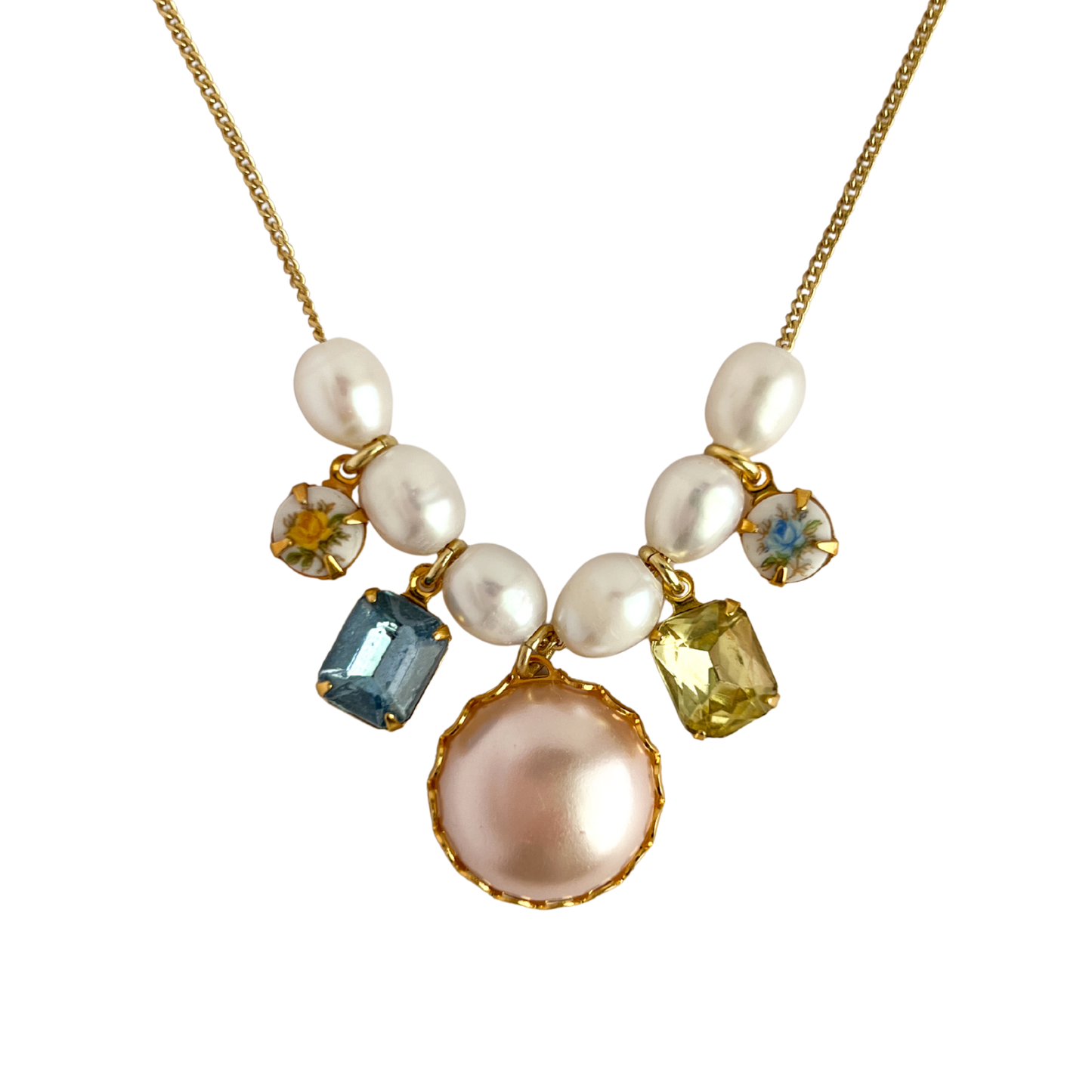 Floris Vintage Pearl Charm Necklace
