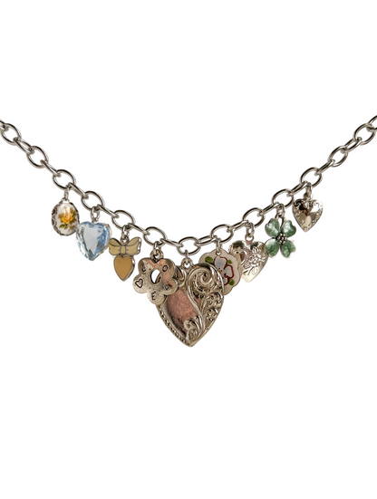 Adria Silver Vintage Charm Necklace