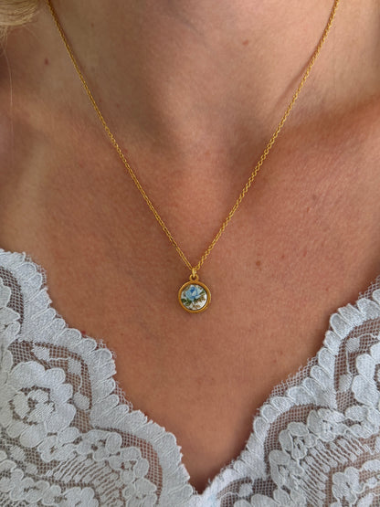 Blue Rose Necklace