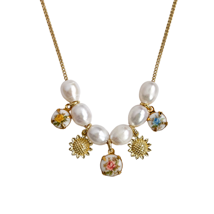 Floris Vintage Pearl Charm Necklace