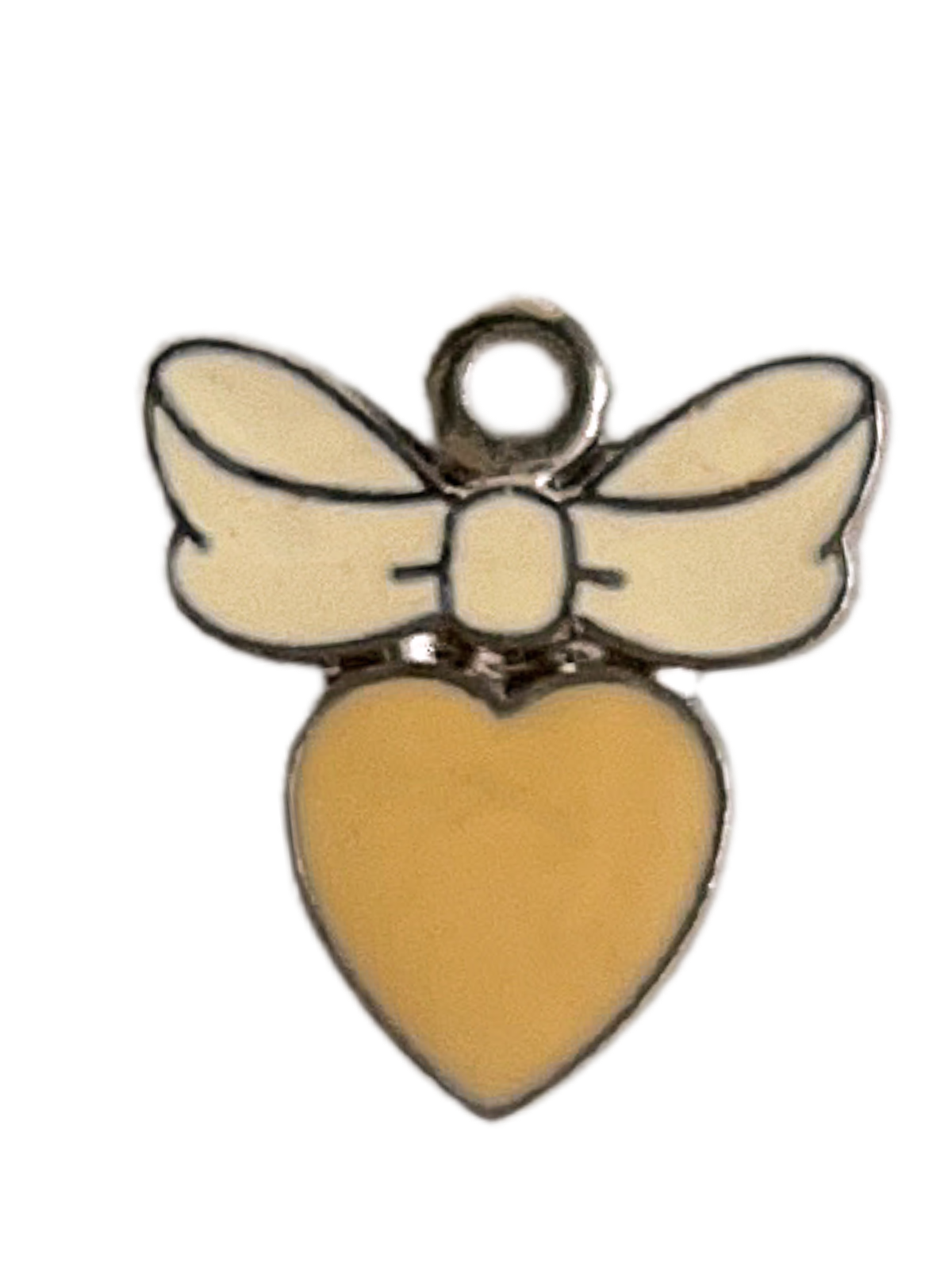 Beige Enamel Heart S