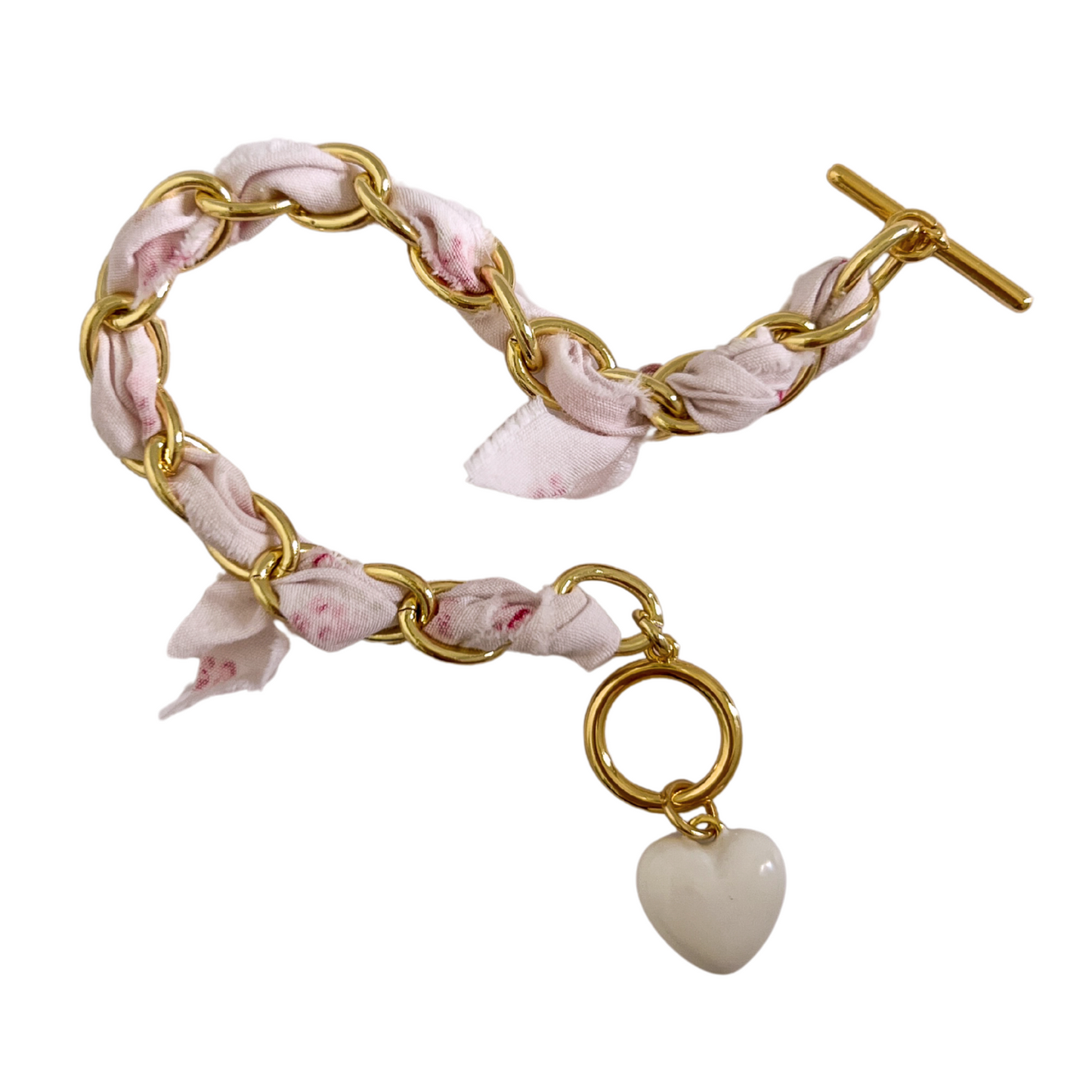 Pink Fabric Bracelet