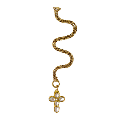 Pearly Cross Necklace