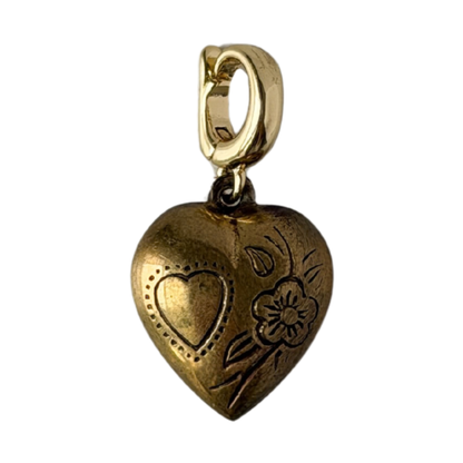 Floral Heart Clip On Charm