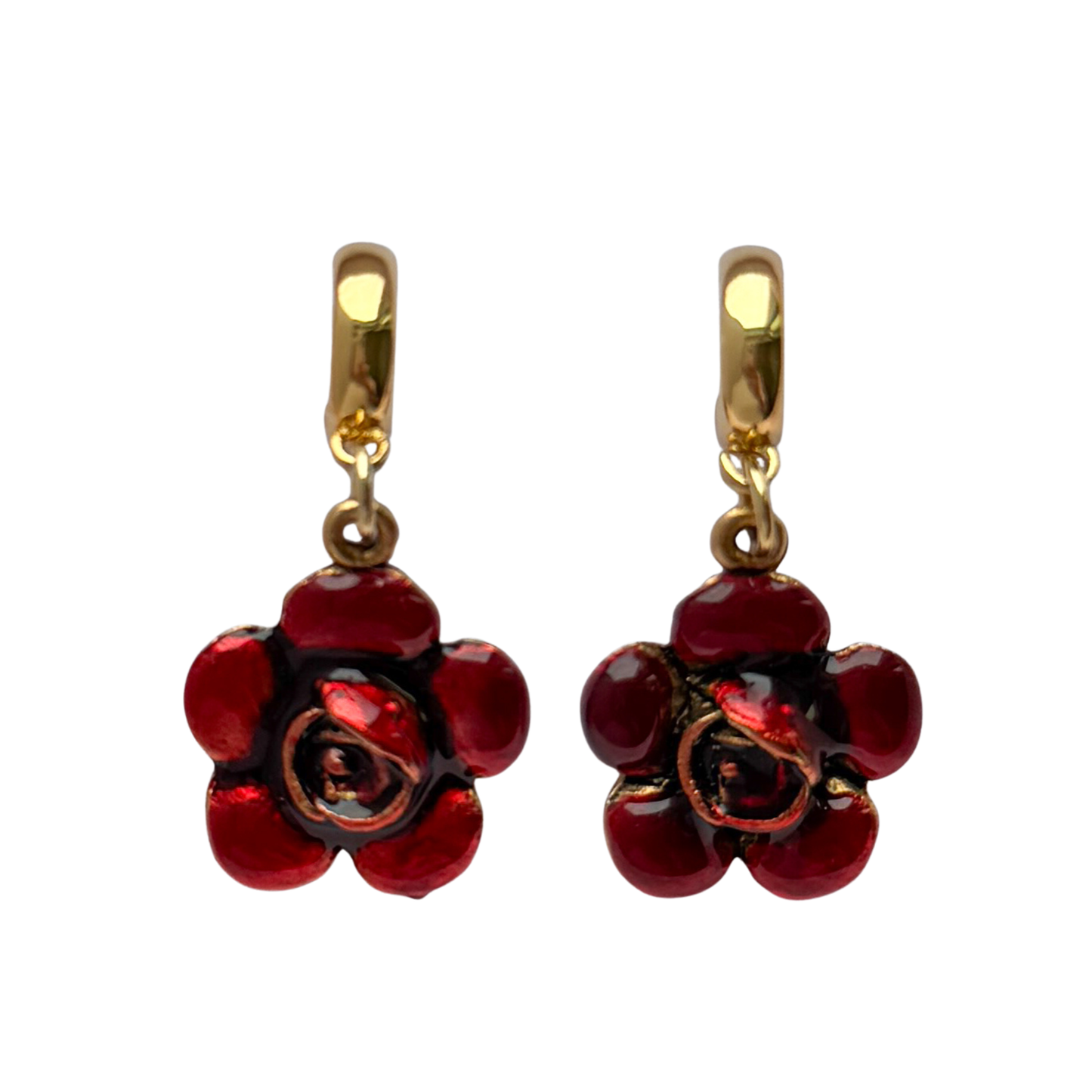 Red Rose Earrings
