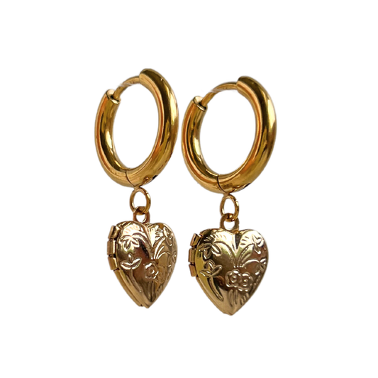 Mini Heart Locket Earrings