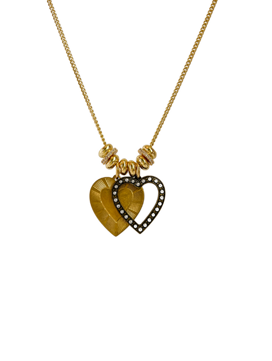 Two-Toned Heart Necklace
