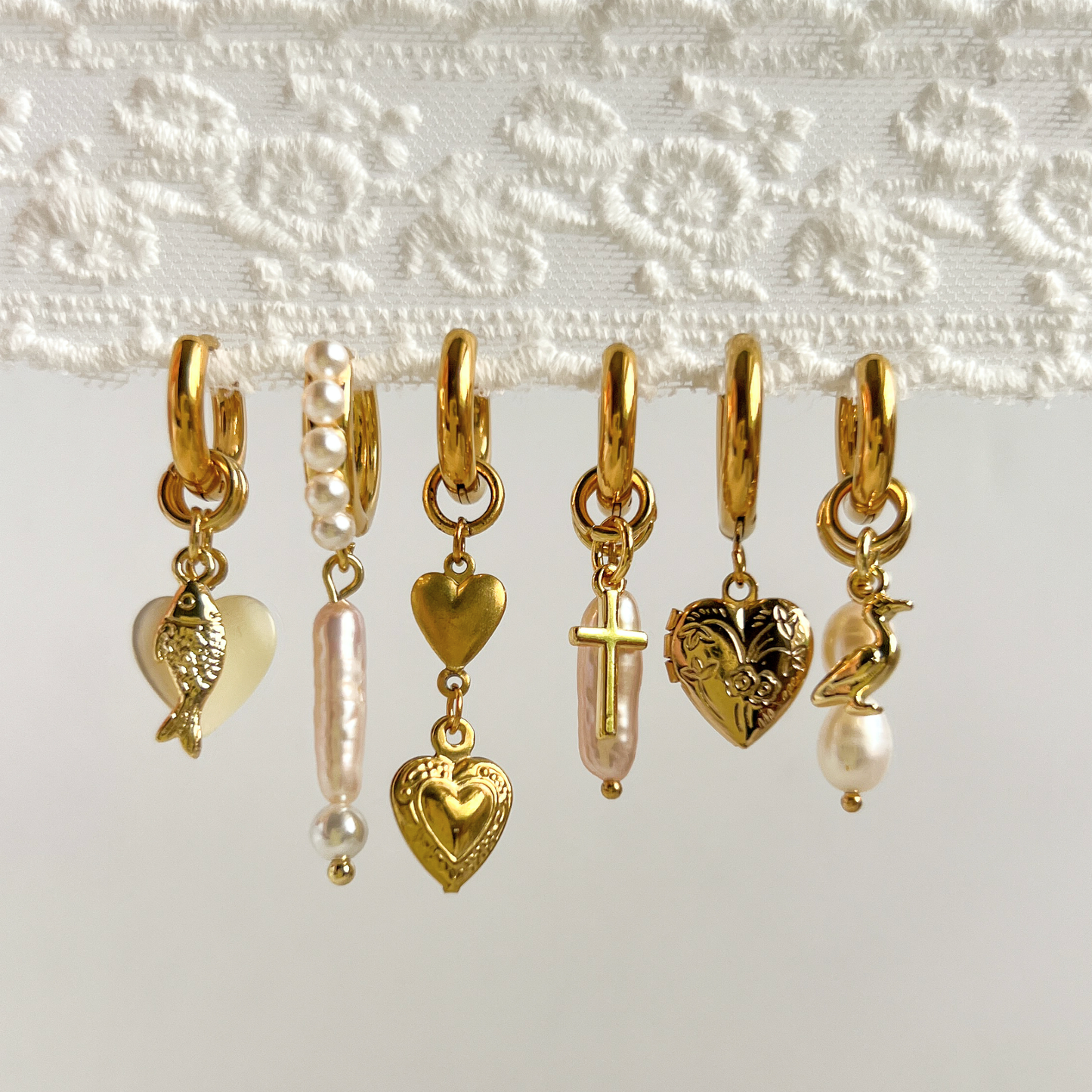 Emery Pearl Hoops