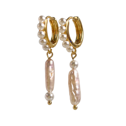 Emery Pearl Hoops