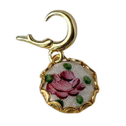 Vintage Floral Clip On Charm