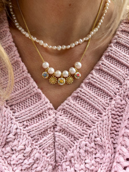 Floris Vintage Pearl Charm Necklace