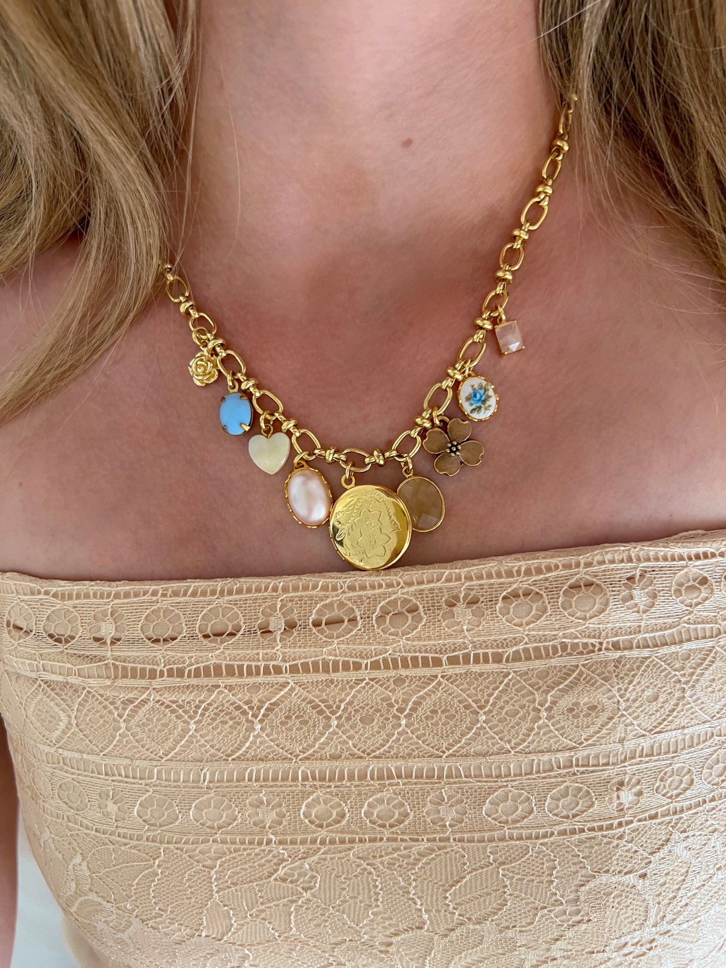 Luisa Vintage Charm Necklace
