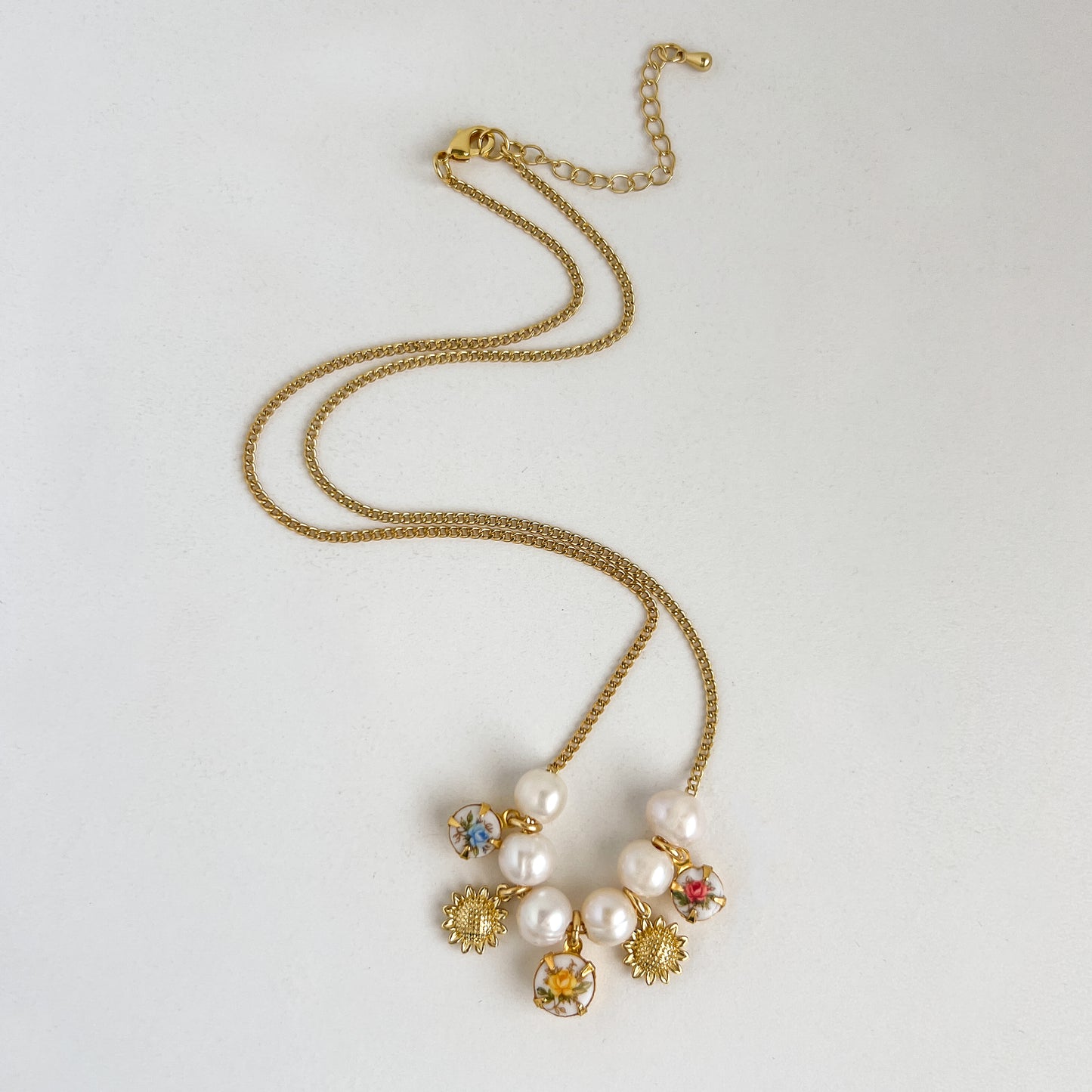 Floris Vintage Pearl Charm Necklace