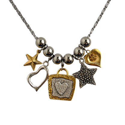 Dixie Mixed Metal Charm Necklace