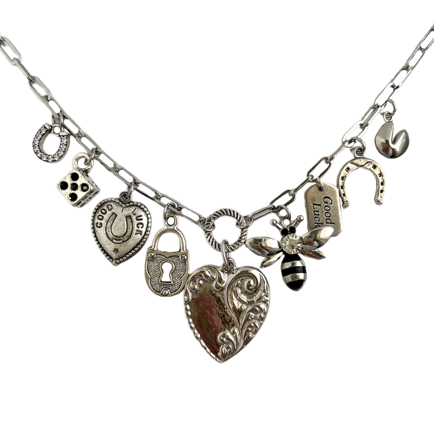 Good Luck Silver Charm Necklace