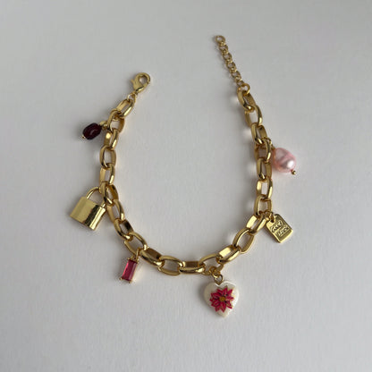 Petal Pink Charm Bracelet