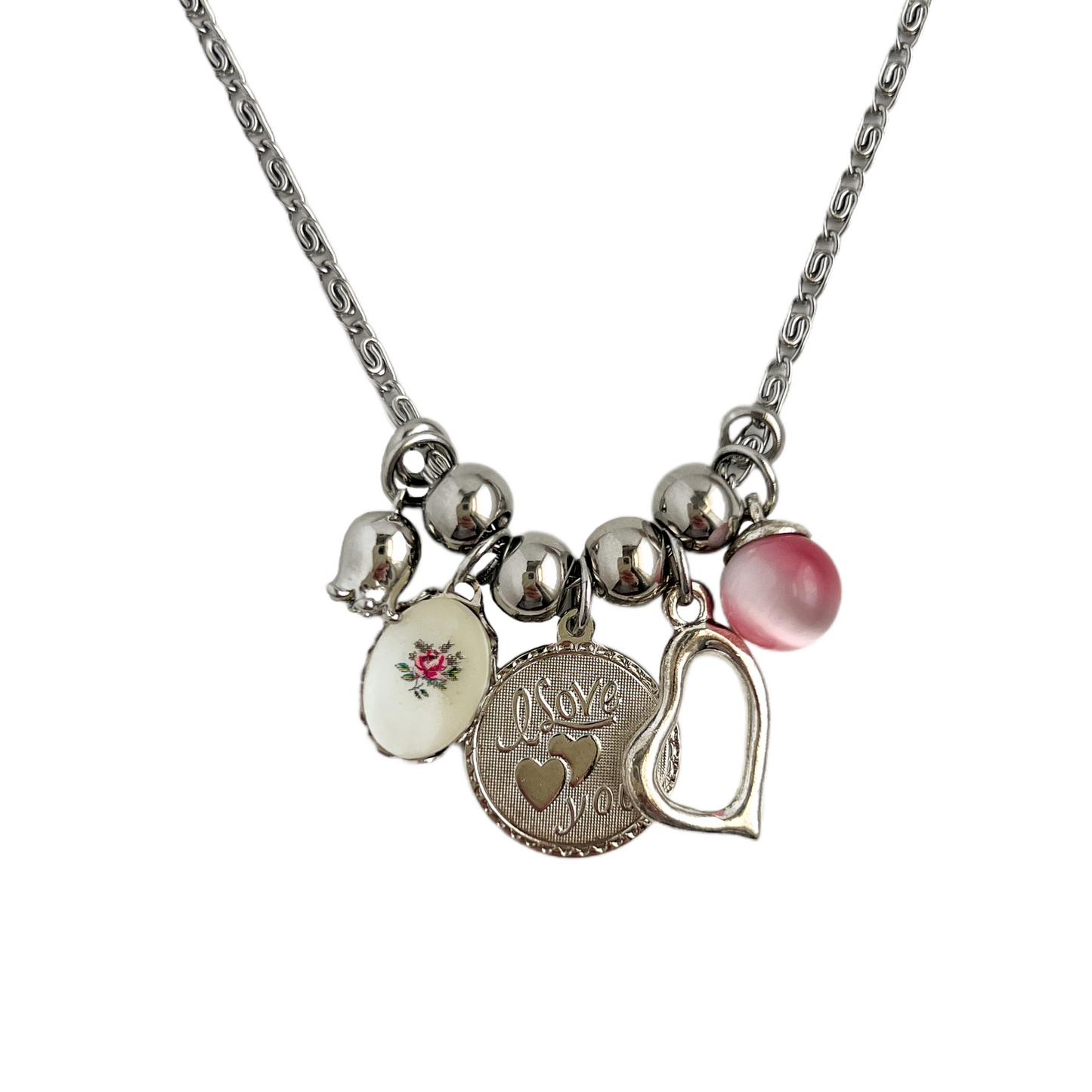 Amelia Silver Charm Necklace