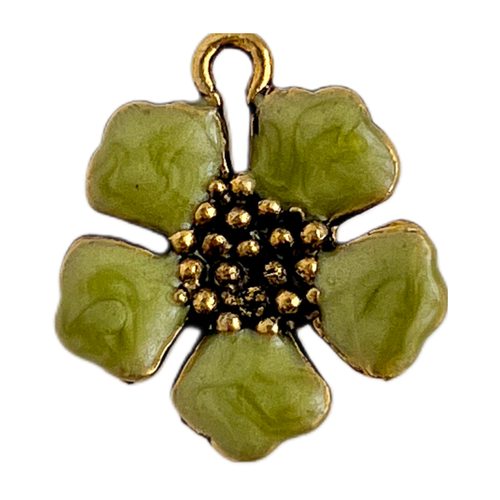 Green Enamel Flower