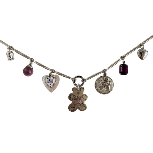 Vintage Teddy Charm Necklace